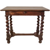 Walnut Side Table with Twisted Legs