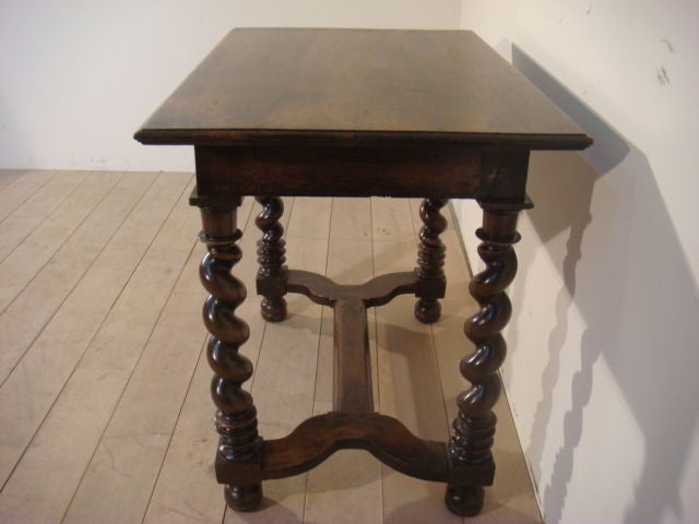 Walnut Side Table with Twisted Legs