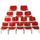 Large Set of 1970's Castelli Designed Stacking Chairs