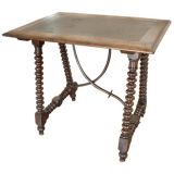 19th Century Spanish Leather Top Table 19th Century Spanish Leather Top Table