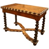 Exceptional Milanese Ebony and Ivory Marquetry 19c Games Table