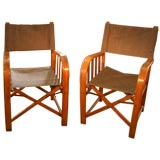 Pair French Torck Campaign Chairs