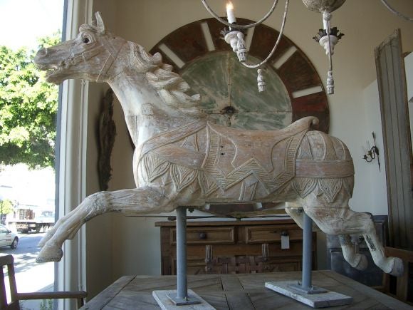 Large Scale Hand Carved 19th Century Carousel Horse