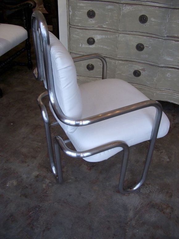 Late 20th Century Pair of White Leather  Kwok Hoi Chan Chairs For Sale