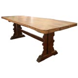 Early 19th Century Ash Trestle Table