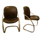 Italian Leather and Chrome Chair