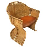 Wicker and Chrome Chair