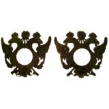 Pair Tole Mirrored Two Lite Sconces