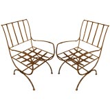 Pair of Iron Garden Chairs, circa 1900