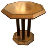 French 1940s Octagonal Leather Table