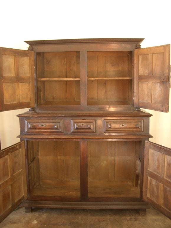 French Walnut Buffet a deux Corps, circa 1680