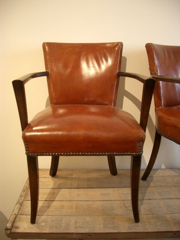 Pair of Leather Arm Chairs