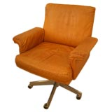 Danish Stiched Leather Desk Chair by De Sede