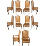Set of 10 Leather Dining Chairs