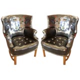 Pair of Patent Leather Chairs