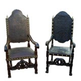 Matched Pair of 19th Century Portuguese Arm Chairs