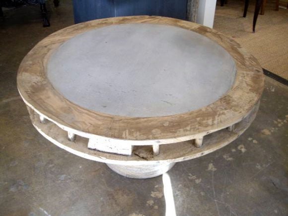 Round Coffee Table with Zinc Top