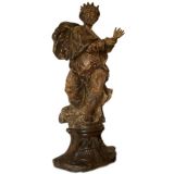 Large 18th Century Carved Wood Statue