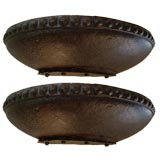 Pair of Large Scale Industrial Iron Wall Sconces