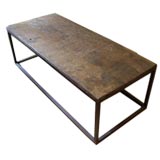 Iron Based Coffee Table with 18th Century Walnut Top