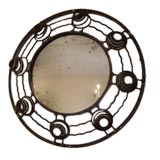 Round Iron Framed Mirror