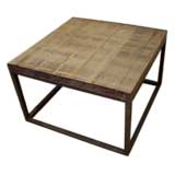 Square Iron Coffee Table Base with Rustic Wood Top