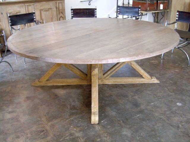 Round Walnut Top Dining Table