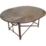 Oval Dining Table on Painted Industrial  Base
