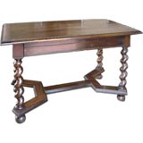 Walnut 19th Century  Side Table with Barley Twist Legs