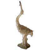 Cast Concrete Garden Statue of a Long-Necked Bird