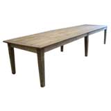 Very Long Oak Top Dining Table