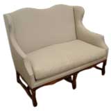 Uphholstered Wingback Settee