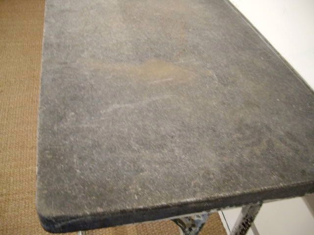 19th Century Iron Console with Thick Bluestone Top
