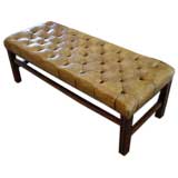 Tufted Leather Bench