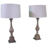 Pair of Wood Lamps