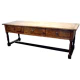 Walnut Three Drawer Library or Sofa Table