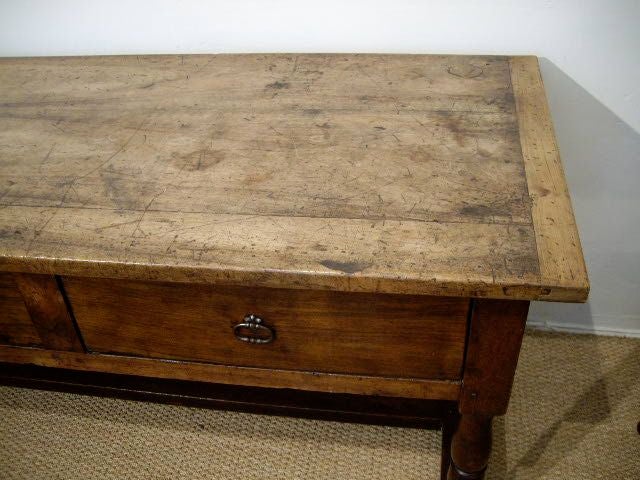 Walnut Three Drawer Library or Sofa Table
