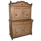 Antique Painted Country Buffet, Step Back Hutch