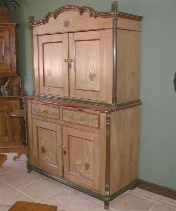Painted Country Buffet, Step Back Hutch