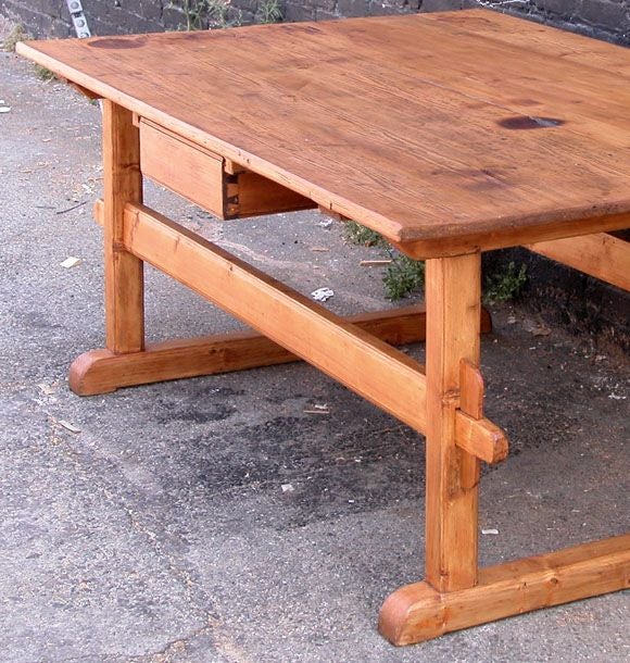 Swedish Antique Trestle Table or Farm Table