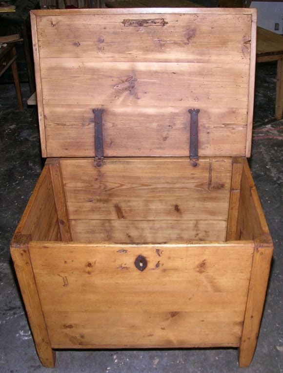 Latvian Antique Hope Chest, Blanket Box or Dowry Chest