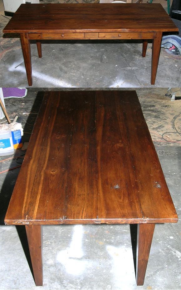 Fait main Table de ferme ou de moisson rustique, fabriquée sur commande par Petersen Antiques en vente