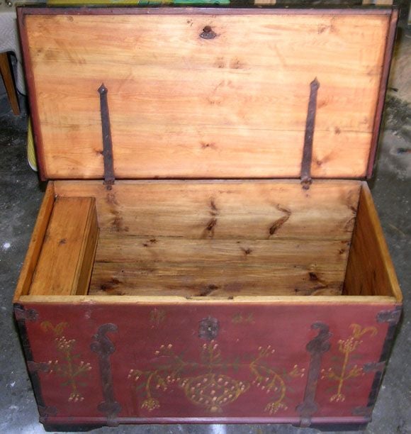 Large Hope Chest, Dowry Chest dated 1882 2
