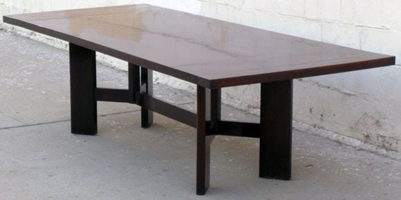 American Dining Table with Extensions in Solid Walnut, Custom Made by Petersen Antiques For Sale