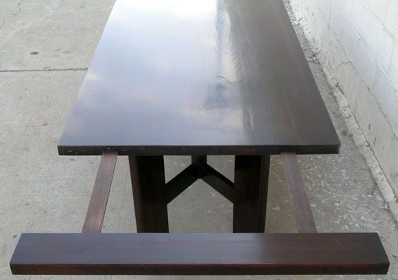 Dining Table with Extensions in Solid Walnut, Custom Made by Petersen Antiques In New Condition For Sale In Los Angeles, CA