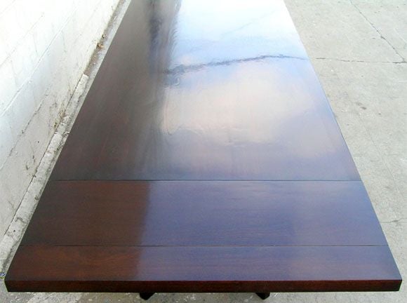 Contemporary Dining Table with Extensions in Solid Walnut, Custom Made by Petersen Antiques For Sale