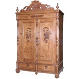 Antique Russian Armoire with Pocket Doors