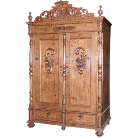 Antique Russian Armoire with Pocket Doors