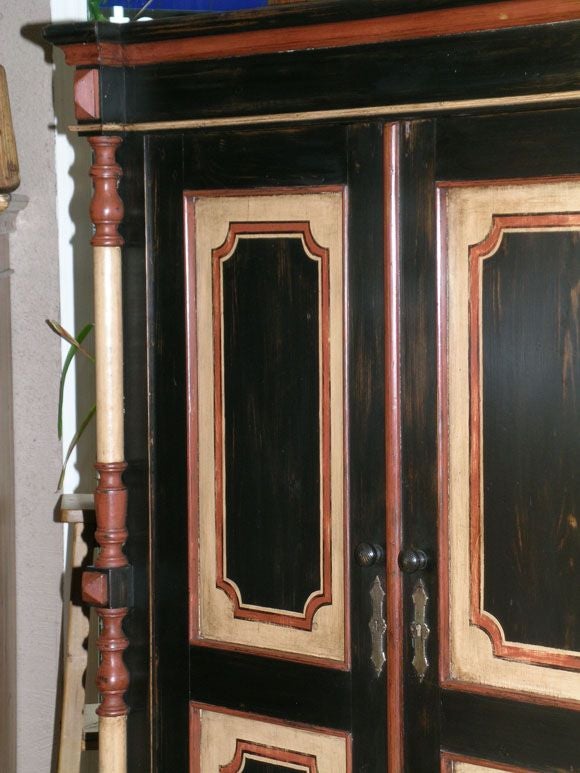 Russian Antique Armoire Fitted with Pocket Doors