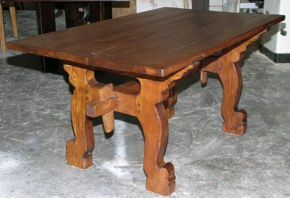 Hand-Crafted Trestle Table, Refectory Table For Sale